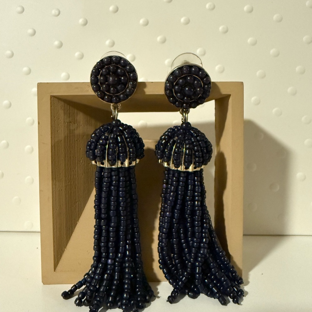 Elegant Beaded Tassel Earrings